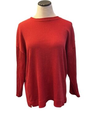 Vintage 90’s Forenza Grunge Brick Red Textured Long Sleeve L